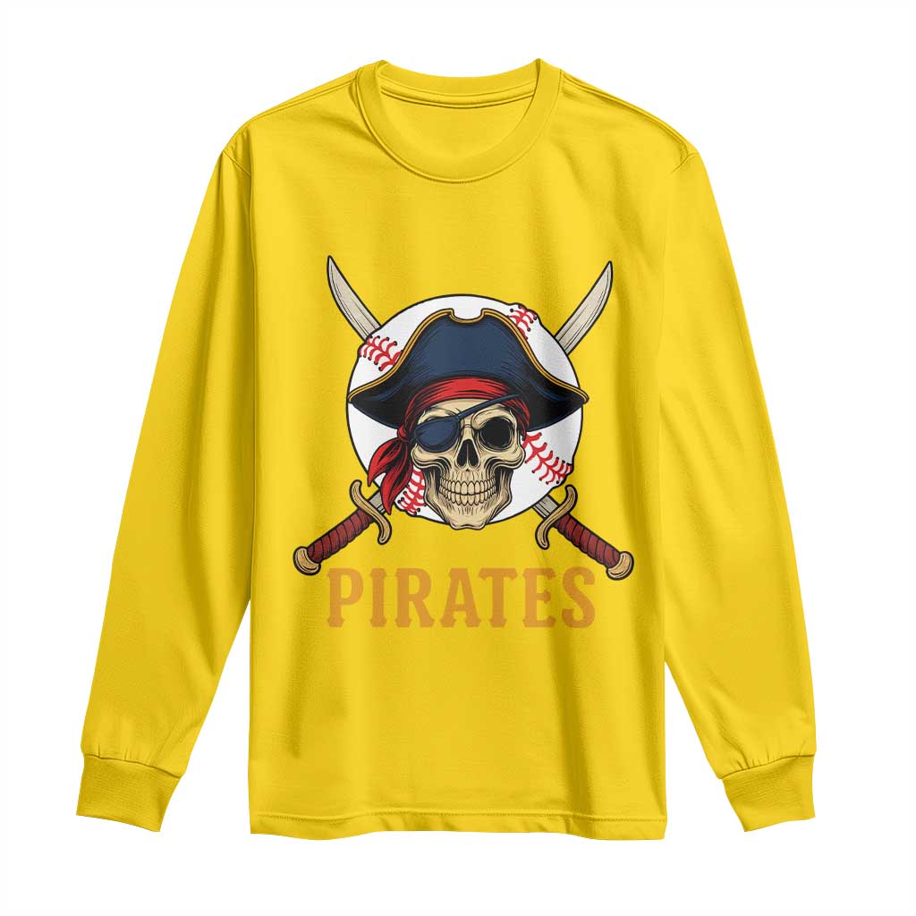 Pirates Baseball Long Sleeve Shirt Skeleton Sport Lover Gift - Wonder Print Shop