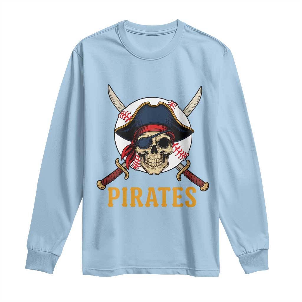 Pirates Baseball Long Sleeve Shirt Skeleton Sport Lover Gift - Wonder Print Shop