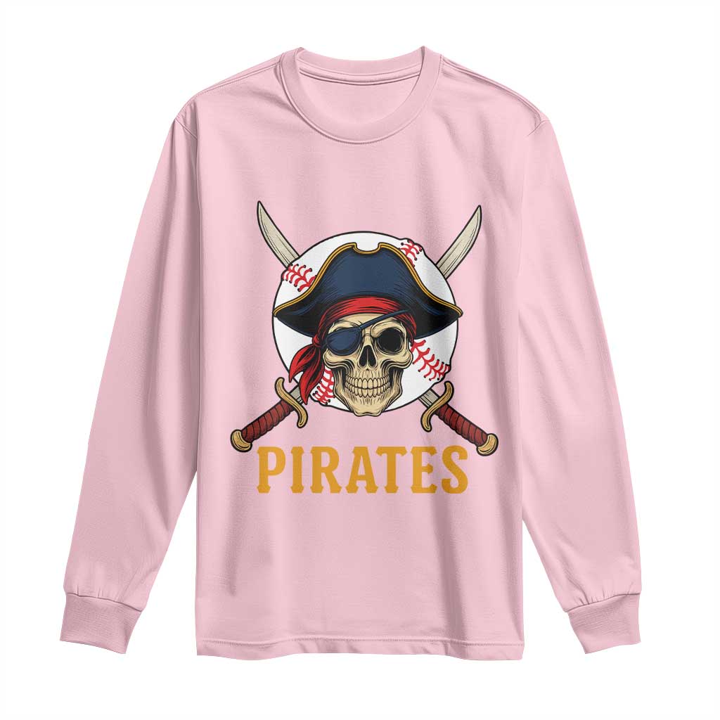 Pirates Baseball Long Sleeve Shirt Skeleton Sport Lover Gift - Wonder Print Shop