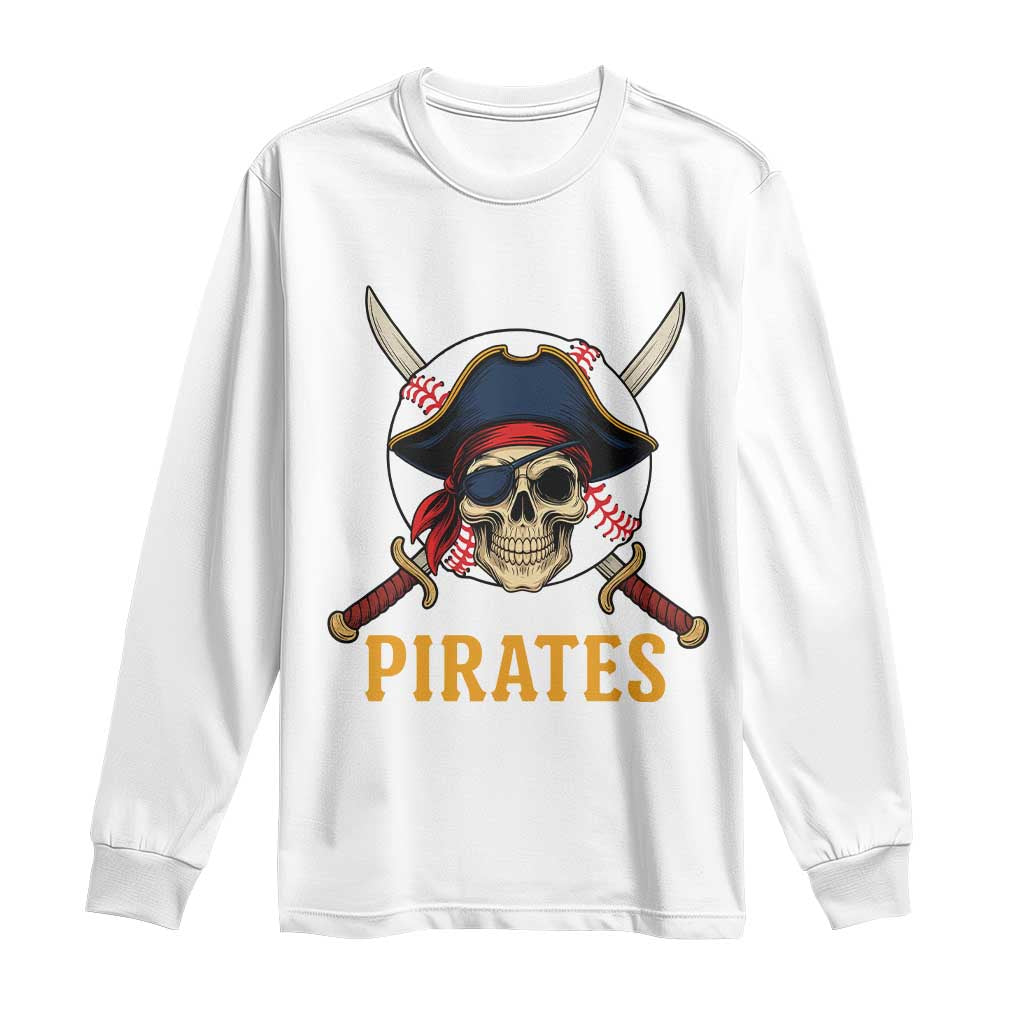 Pirates Baseball Long Sleeve Shirt Skeleton Sport Lover Gift - Wonder Print Shop