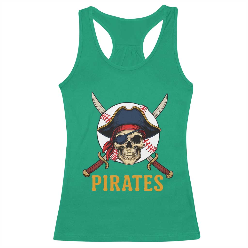 Pirates Baseball Racerback Tank Top Skeleton Sport Lover Gift - Wonder Print Shop