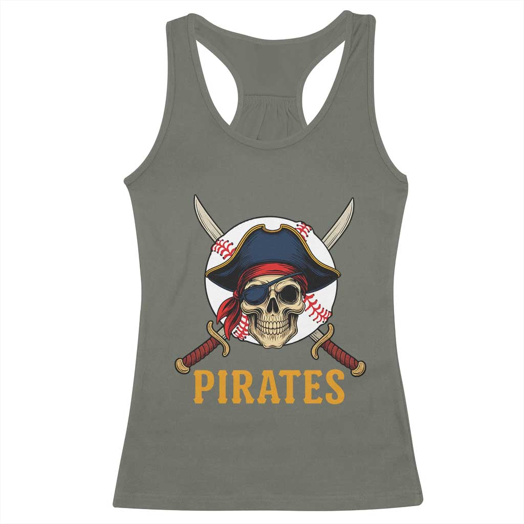 Pirates Baseball Racerback Tank Top Skeleton Sport Lover Gift - Wonder Print Shop