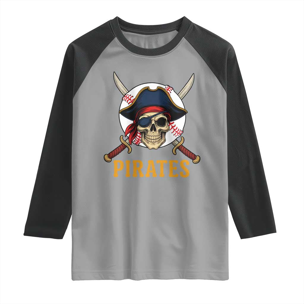 Pirates Baseball Raglan Shirt Skeleton Sport Lover Gift - Wonder Print Shop