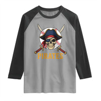 Pirates Baseball Raglan Shirt Skeleton Sport Lover Gift - Wonder Print Shop