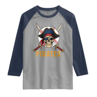 Pirates Baseball Raglan Shirt Skeleton Sport Lover Gift - Wonder Print Shop