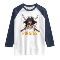 Pirates Baseball Raglan Shirt Skeleton Sport Lover Gift - Wonder Print Shop