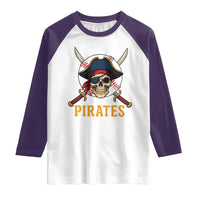 Pirates Baseball Raglan Shirt Skeleton Sport Lover Gift - Wonder Print Shop