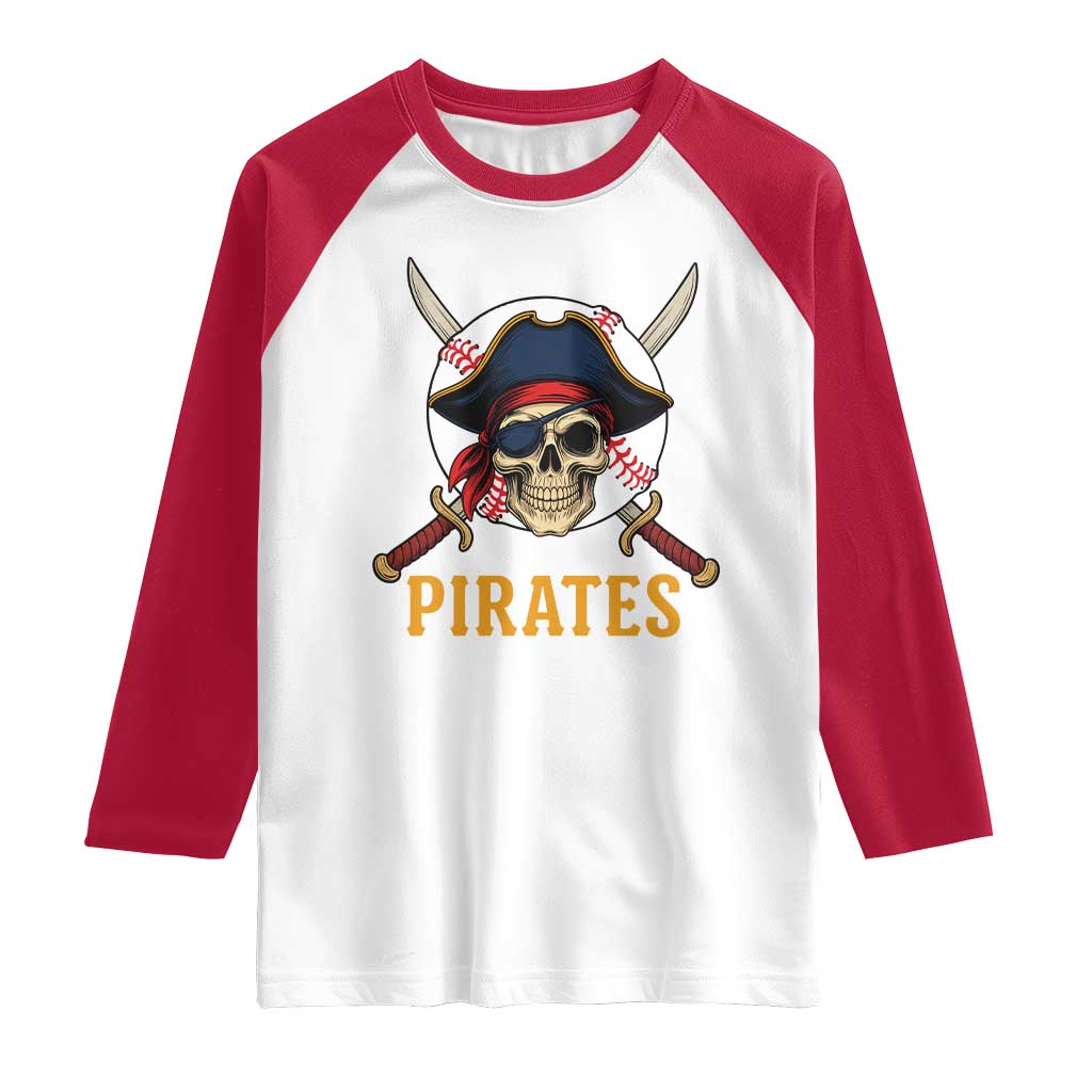 Pirates Baseball Raglan Shirt Skeleton Sport Lover Gift - Wonder Print Shop