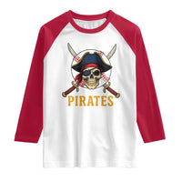 Pirates Baseball Raglan Shirt Skeleton Sport Lover Gift - Wonder Print Shop