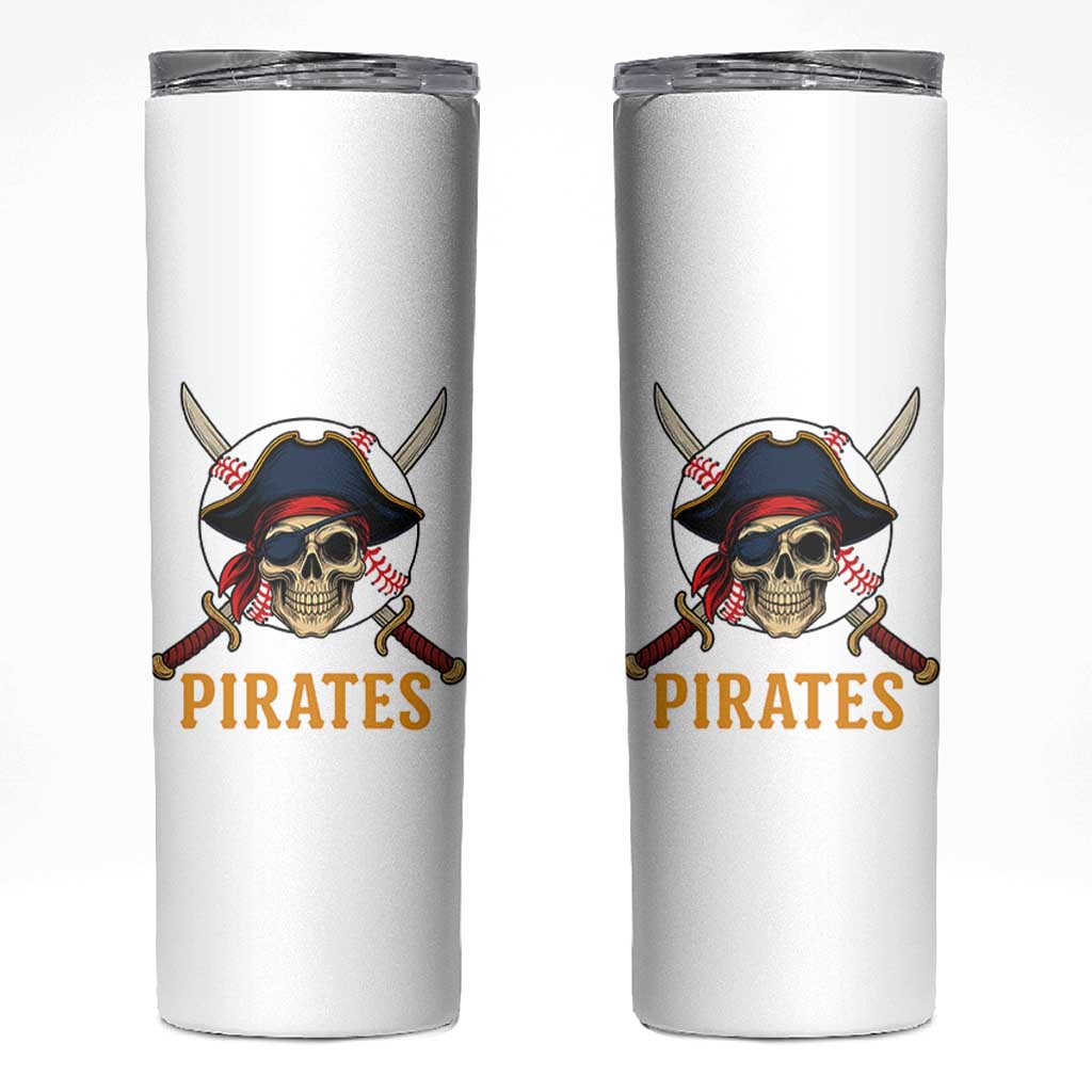 Pirates Baseball Skinny Tumbler Skeleton Sport Lover Gift