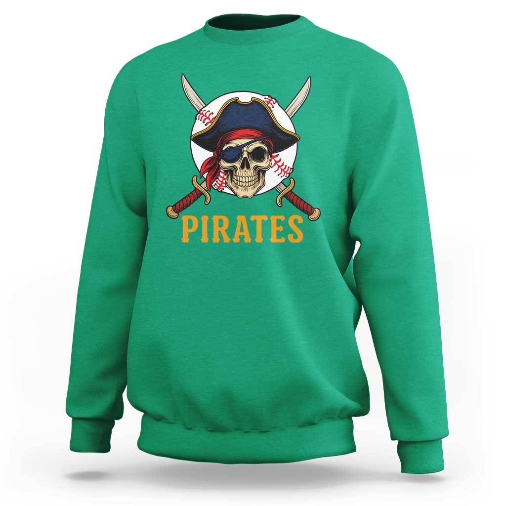 Pirates Baseball Sweatshirt Skeleton Sport Lover Gift - Wonder Print Shop