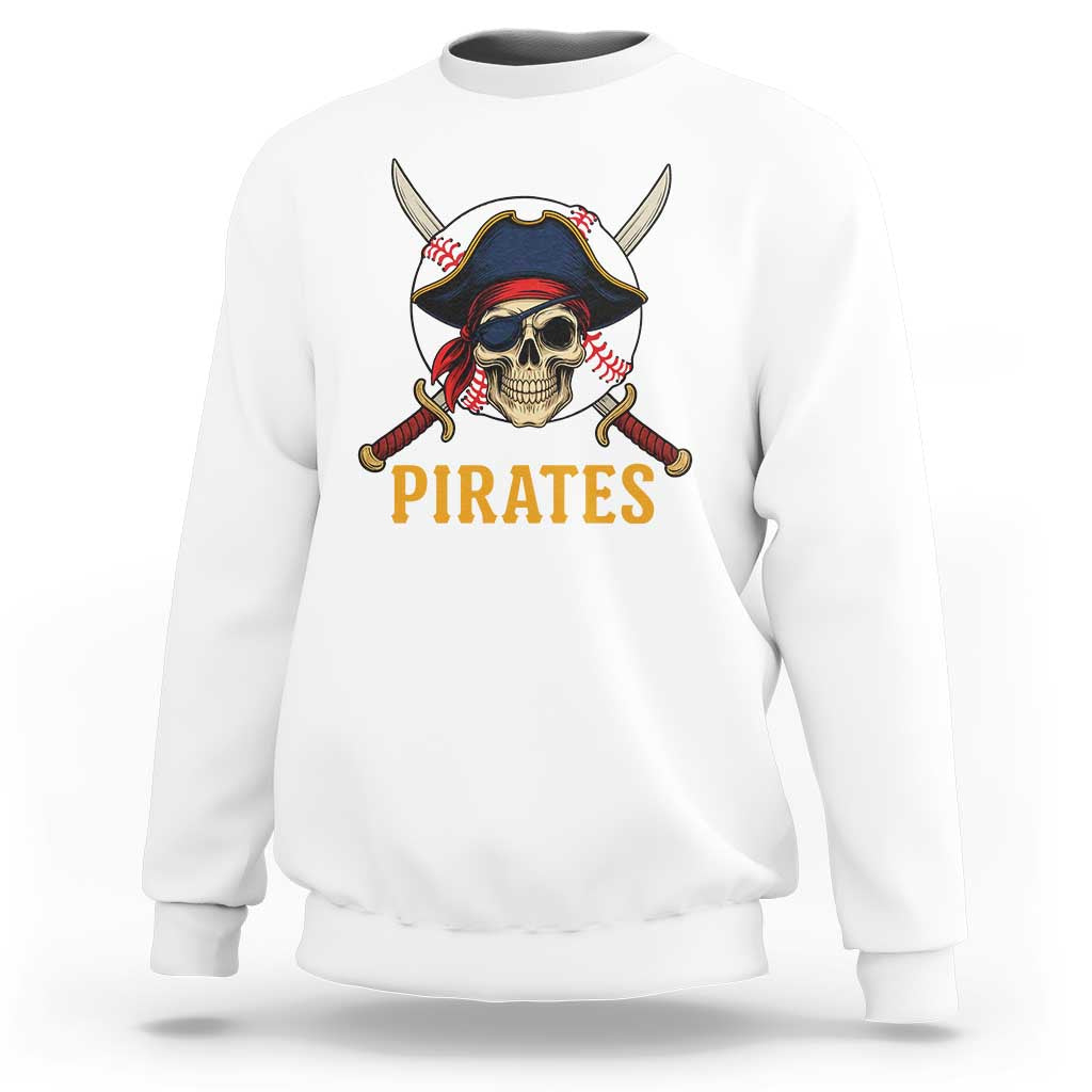 Pirates Baseball Sweatshirt Skeleton Sport Lover Gift - Wonder Print Shop