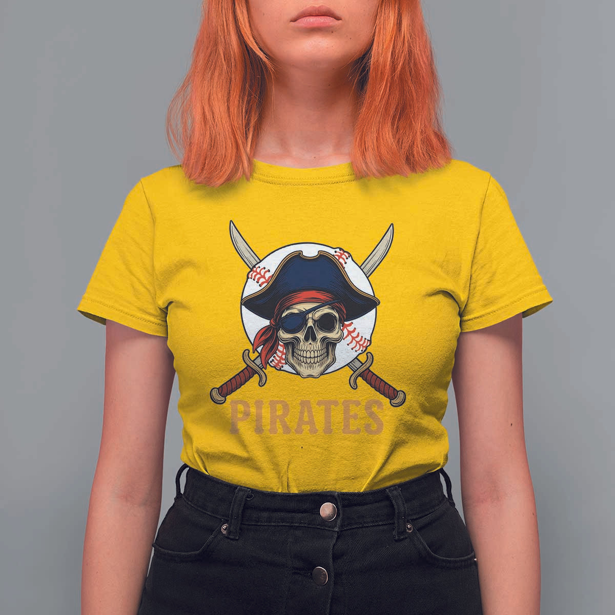 Pirates Baseball T Shirt For Women Skeleton Sport Lover Gift - Wonder Print Shop