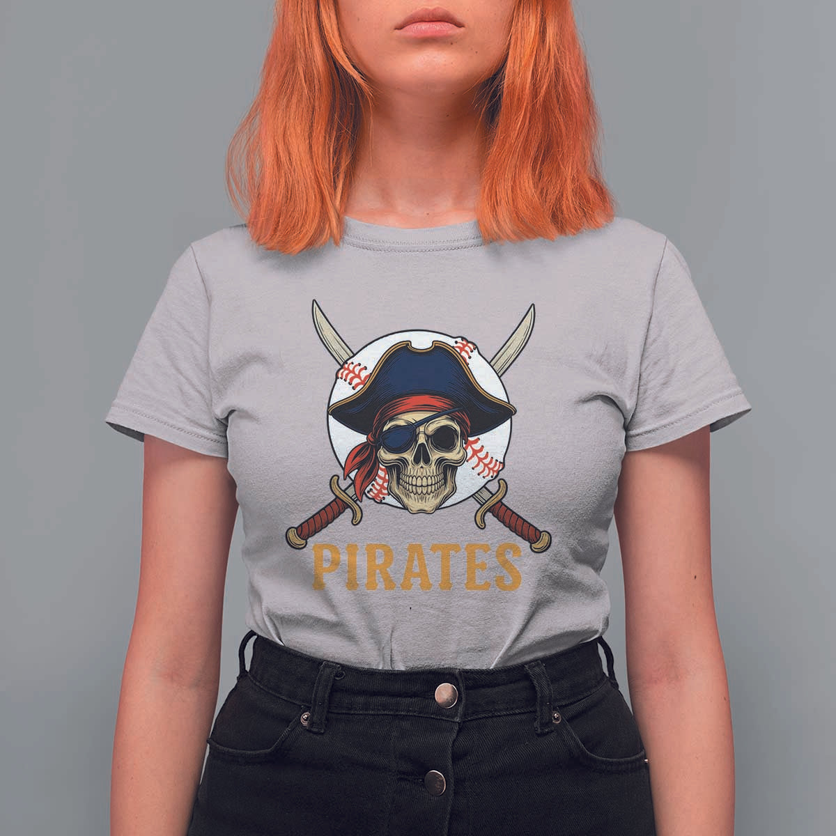 Pirates Baseball T Shirt For Women Skeleton Sport Lover Gift - Wonder Print Shop