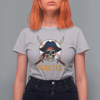Pirates Baseball T Shirt For Women Skeleton Sport Lover Gift - Wonder Print Shop