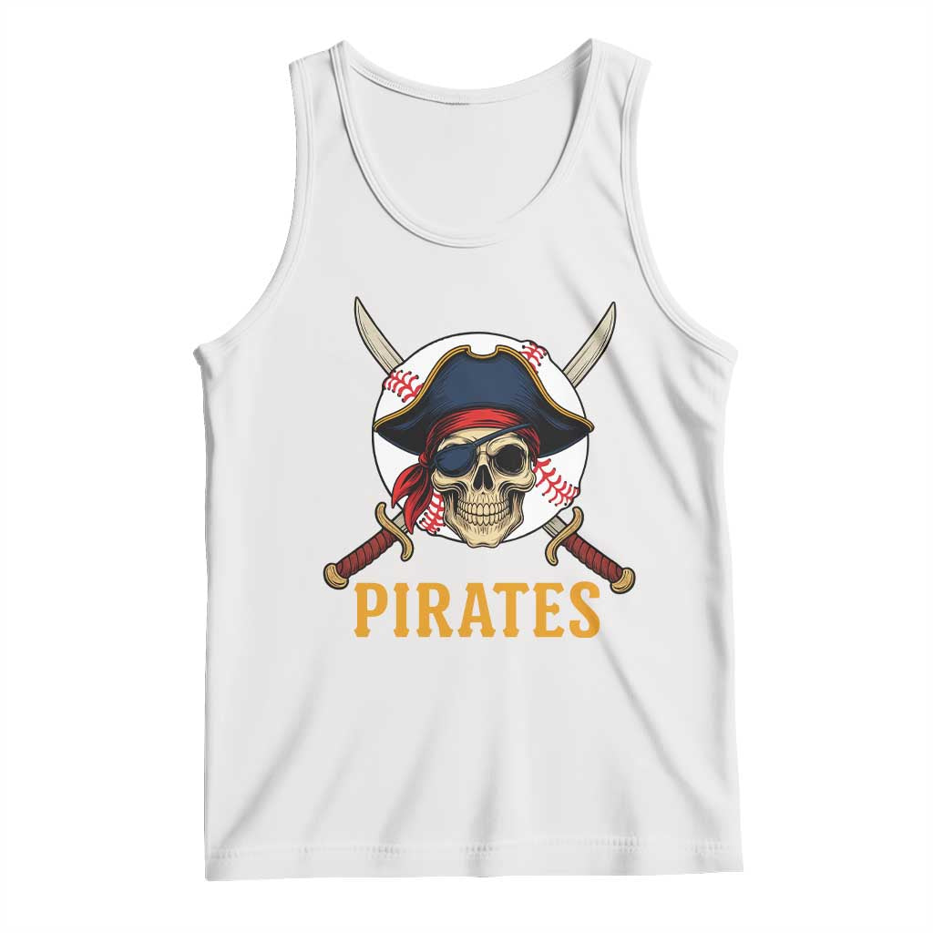 Pirates Baseball Tank Top Skeleton Sport Lover Gift - Wonder Print Shop