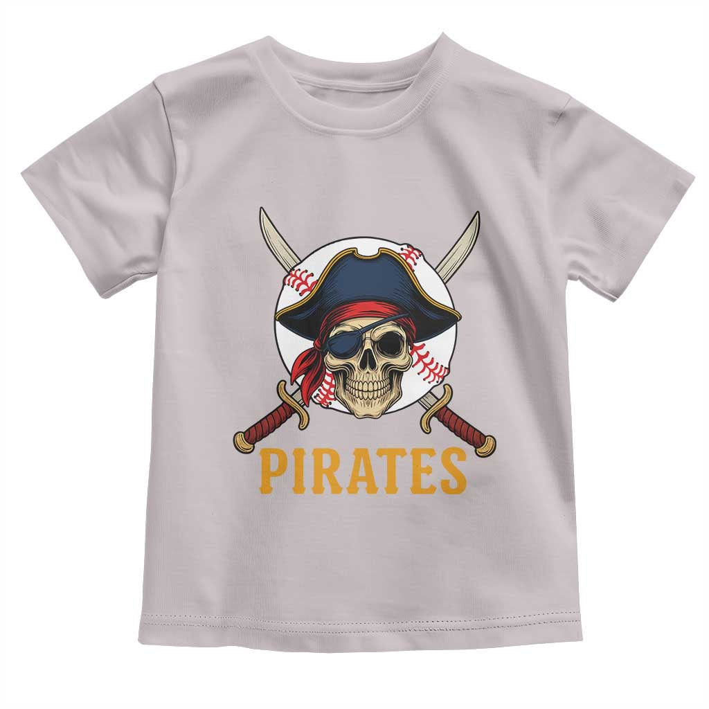 Pirates Baseball Toddler T Shirt Skeleton Sport Lover Gift - Wonder Print Shop
