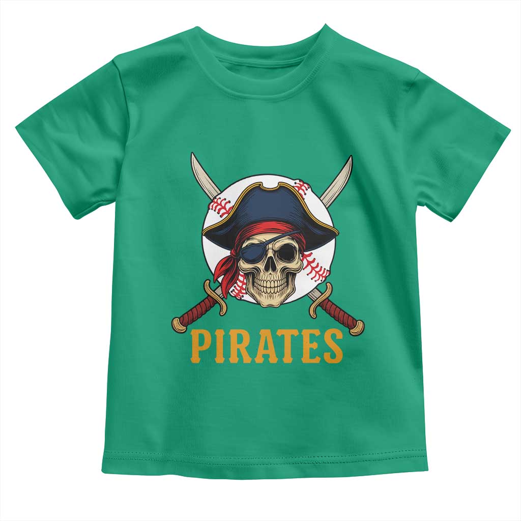 Pirates Baseball Toddler T Shirt Skeleton Sport Lover Gift - Wonder Print Shop