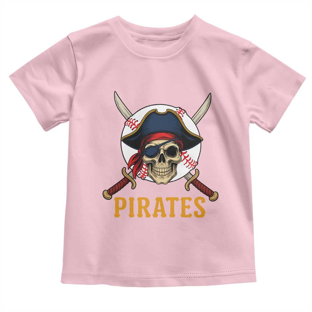 Pirates Baseball Toddler T Shirt Skeleton Sport Lover Gift - Wonder Print Shop