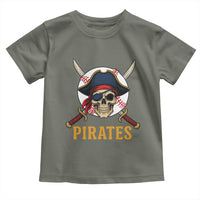 Pirates Baseball Toddler T Shirt Skeleton Sport Lover Gift - Wonder Print Shop