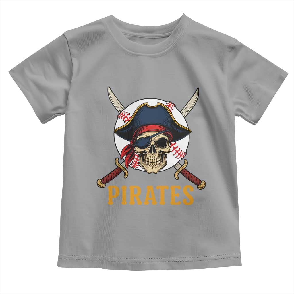 Pirates Baseball Toddler T Shirt Skeleton Sport Lover Gift - Wonder Print Shop