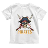 Pirates Baseball Toddler T Shirt Skeleton Sport Lover Gift - Wonder Print Shop
