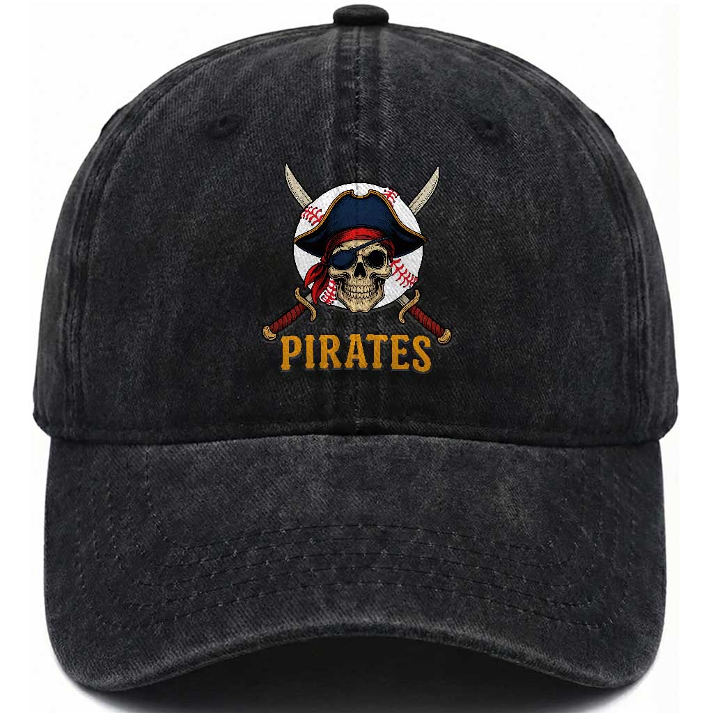 Pirates Baseball Washed Cotton Baseball Cap Skeleton Sport Lover Gift