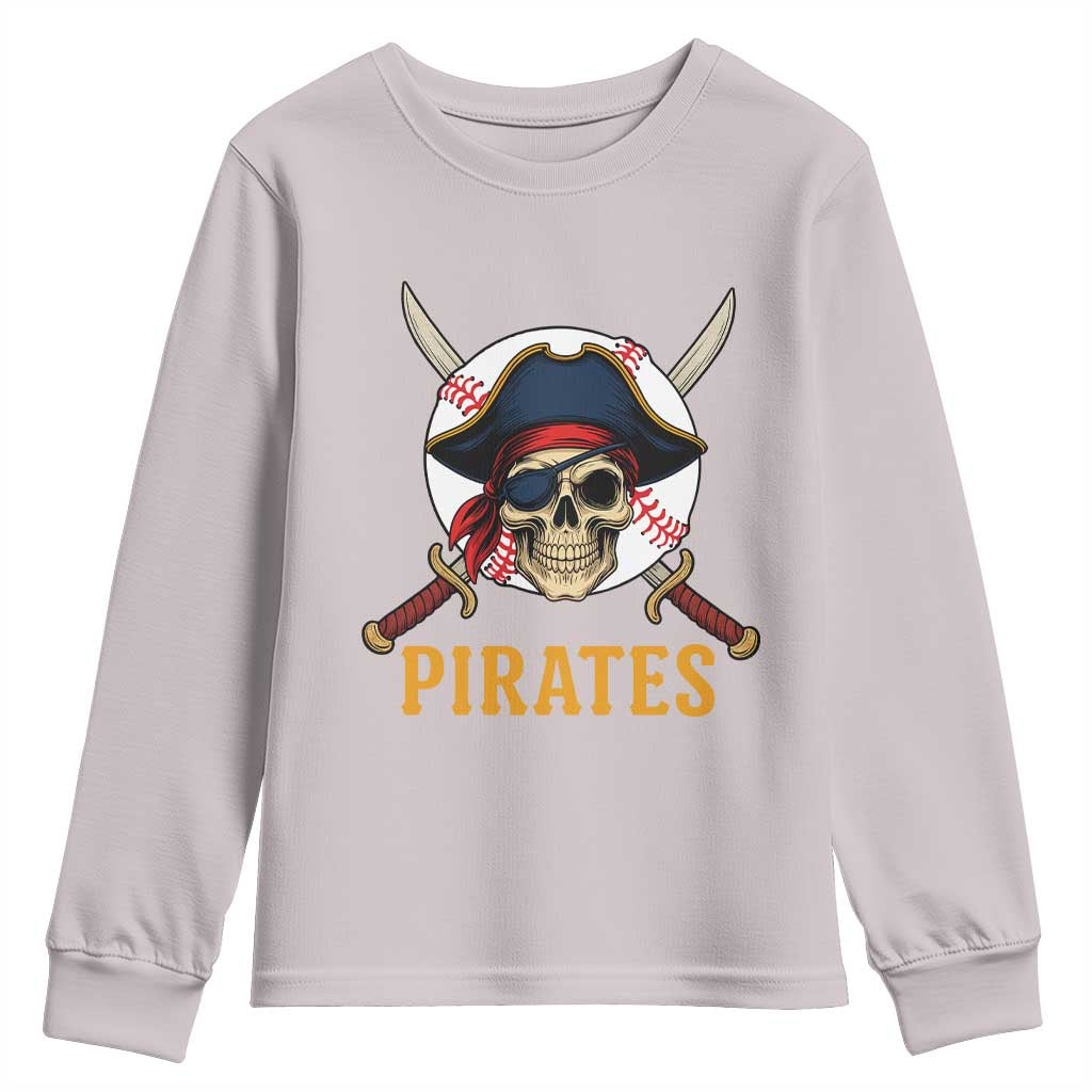 Pirates Baseball Youth Sweatshirt Skeleton Sport Lover Gift - Wonder Print Shop