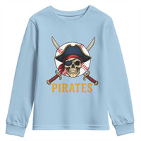 Pirates Baseball Youth Sweatshirt Skeleton Sport Lover Gift - Wonder Print Shop