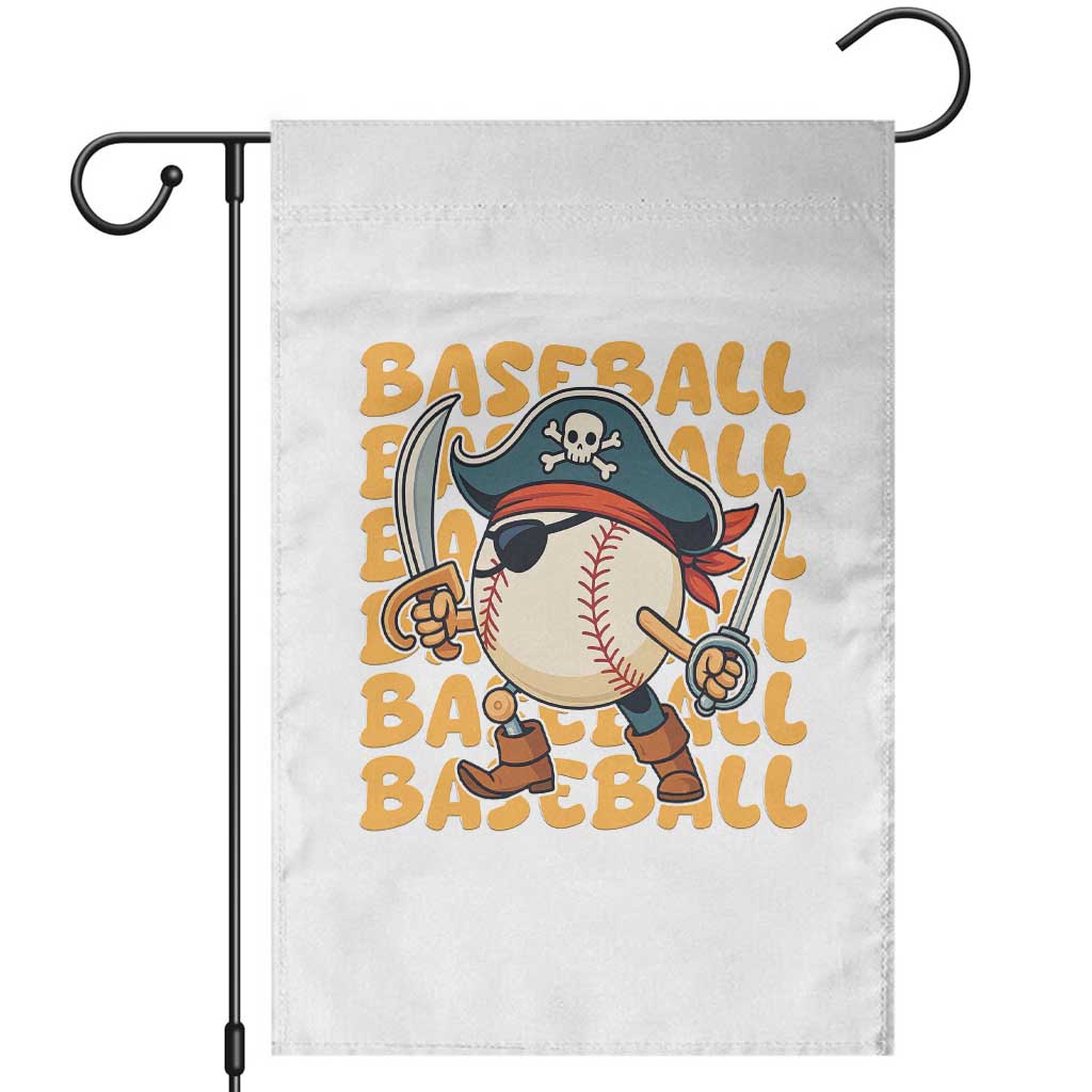 Funny Pirate Baseball Garden Flag Sport Lover Gift - Wonder Print Shop