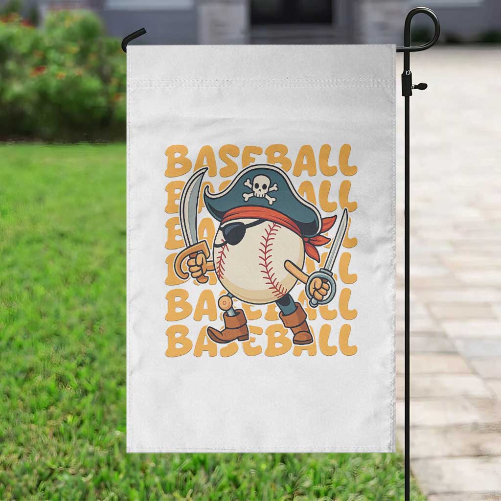 Funny Pirate Baseball Garden Flag Sport Lover Gift - Wonder Print Shop