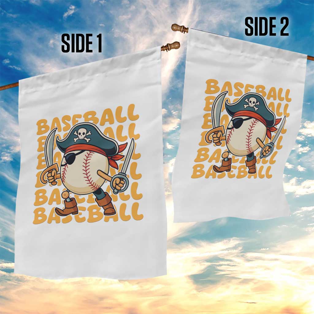 Funny Pirate Baseball Garden Flag Sport Lover Gift - Wonder Print Shop