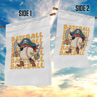 Funny Pirate Baseball Garden Flag Sport Lover Gift - Wonder Print Shop