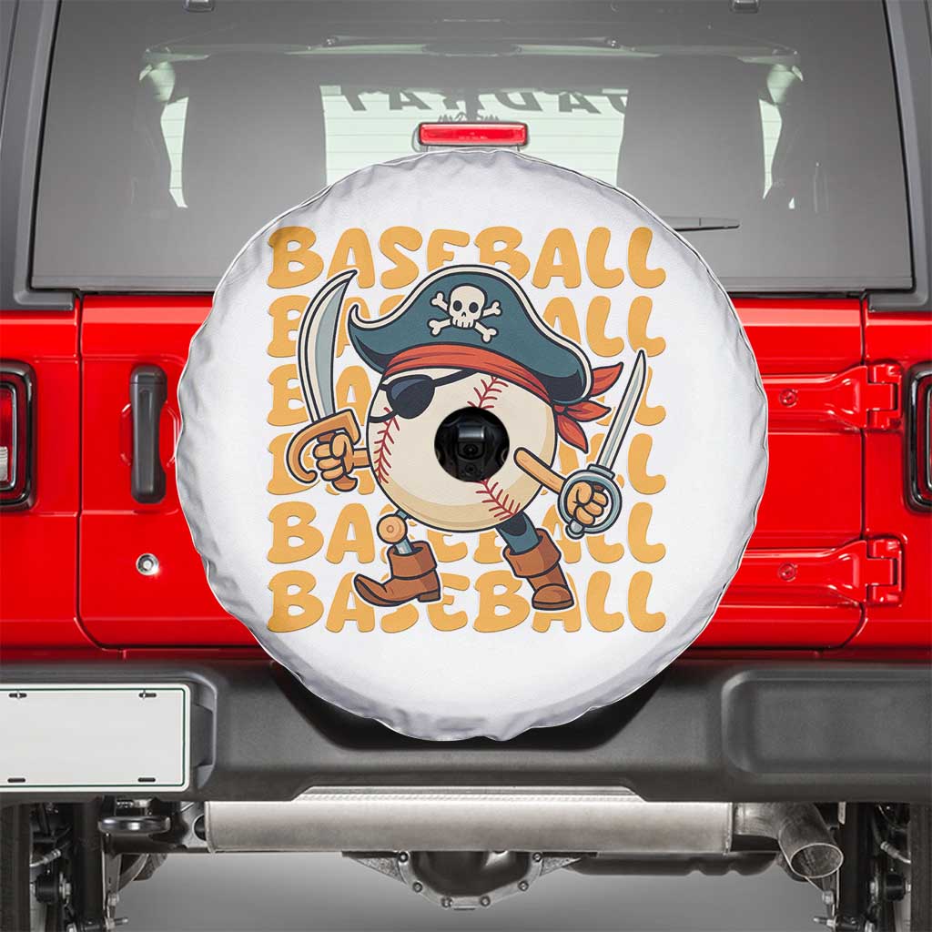 Funny Pirate Baseball Spare Tire Cover Sport Lover Gift - Wonder Print Shop