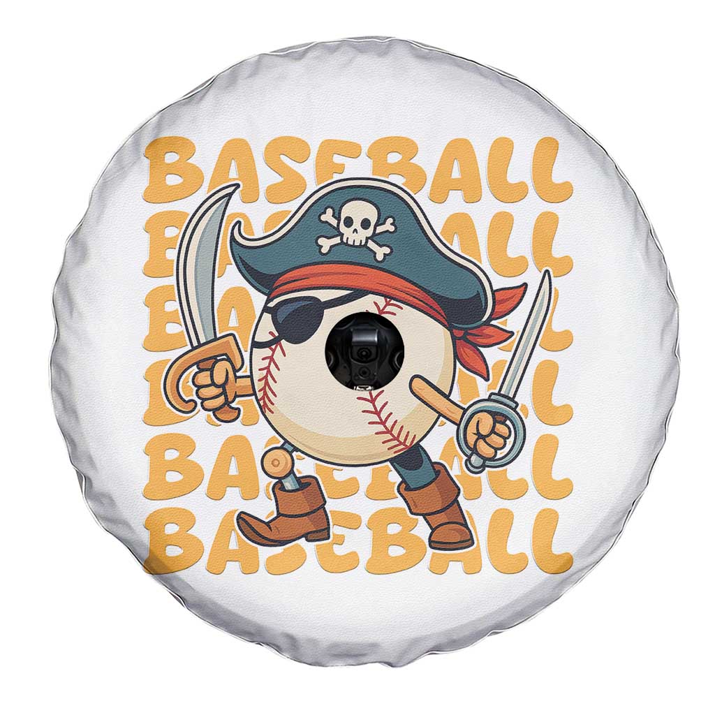 Funny Pirate Baseball Spare Tire Cover Sport Lover Gift - Wonder Print Shop