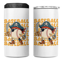 Funny Pirate Baseball 4 in 1 Can Cooler Tumbler Sport Lover Gift