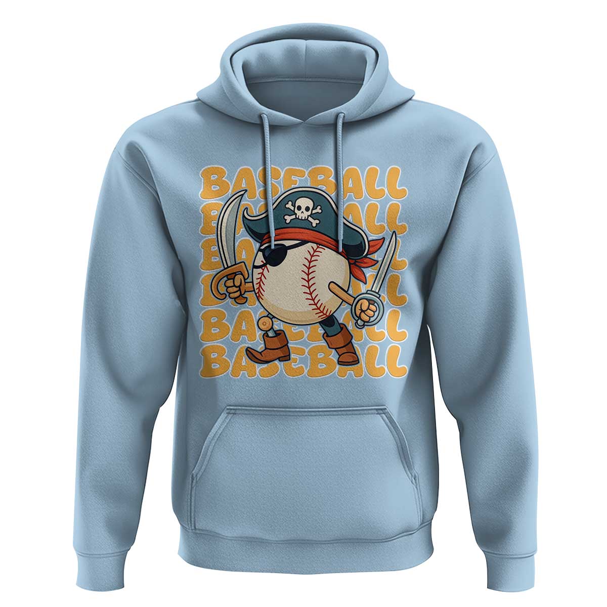 Funny Pirate Baseball Hoodie Sport Lover Gift - Wonder Print Shop