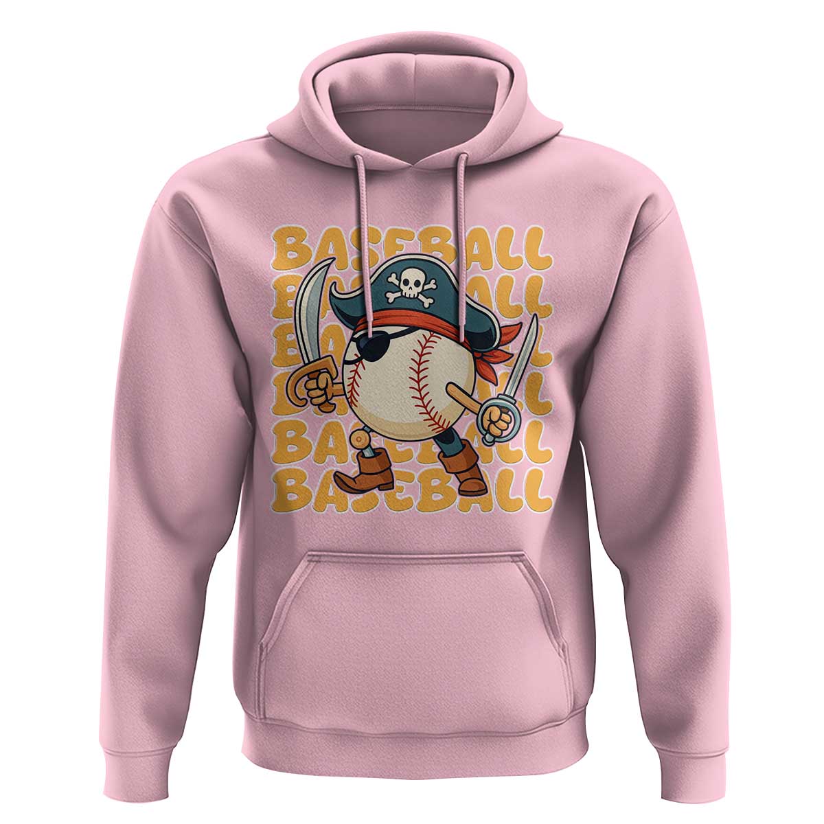Funny Pirate Baseball Hoodie Sport Lover Gift - Wonder Print Shop