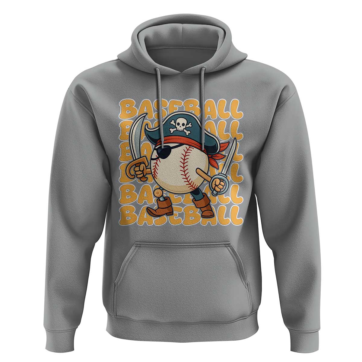 Funny Pirate Baseball Hoodie Sport Lover Gift - Wonder Print Shop