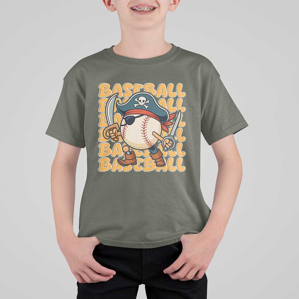 Funny Pirate Baseball T Shirt For Kid Sport Lover Gift - Wonder Print Shop