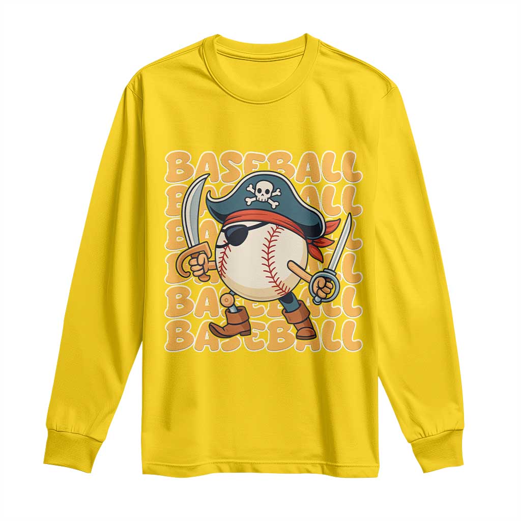 Funny Pirate Baseball Long Sleeve Shirt Sport Lover Gift - Wonder Print Shop
