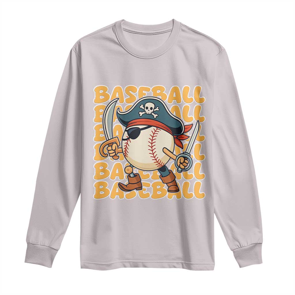 Funny Pirate Baseball Long Sleeve Shirt Sport Lover Gift - Wonder Print Shop