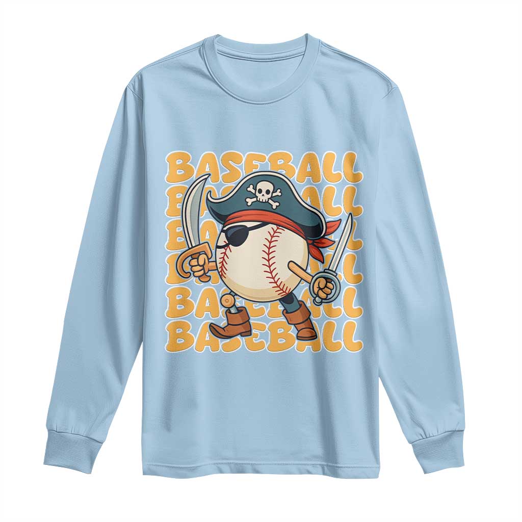 Funny Pirate Baseball Long Sleeve Shirt Sport Lover Gift - Wonder Print Shop