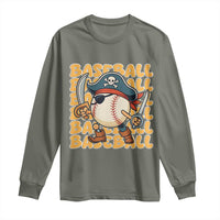 Funny Pirate Baseball Long Sleeve Shirt Sport Lover Gift - Wonder Print Shop