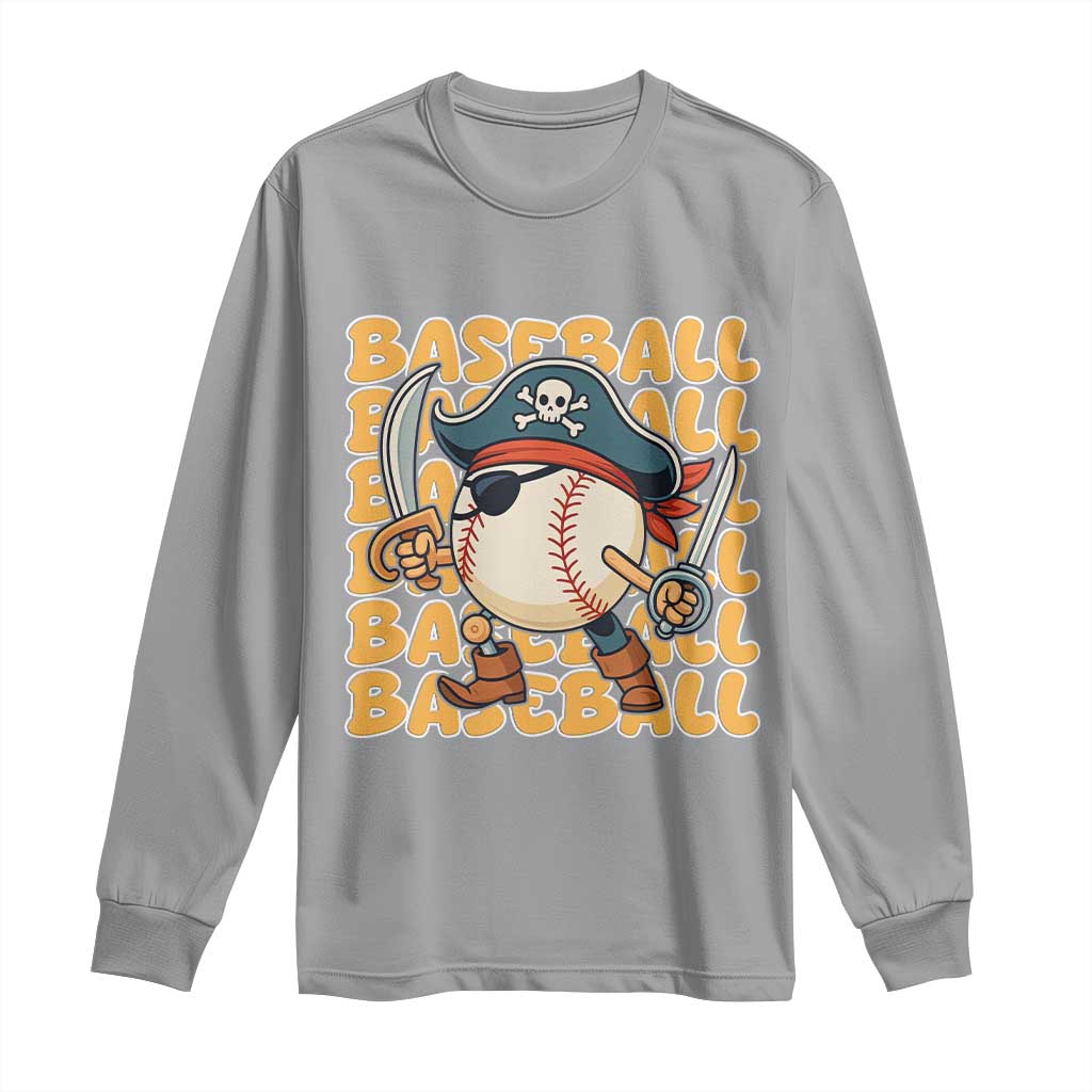 Funny Pirate Baseball Long Sleeve Shirt Sport Lover Gift - Wonder Print Shop