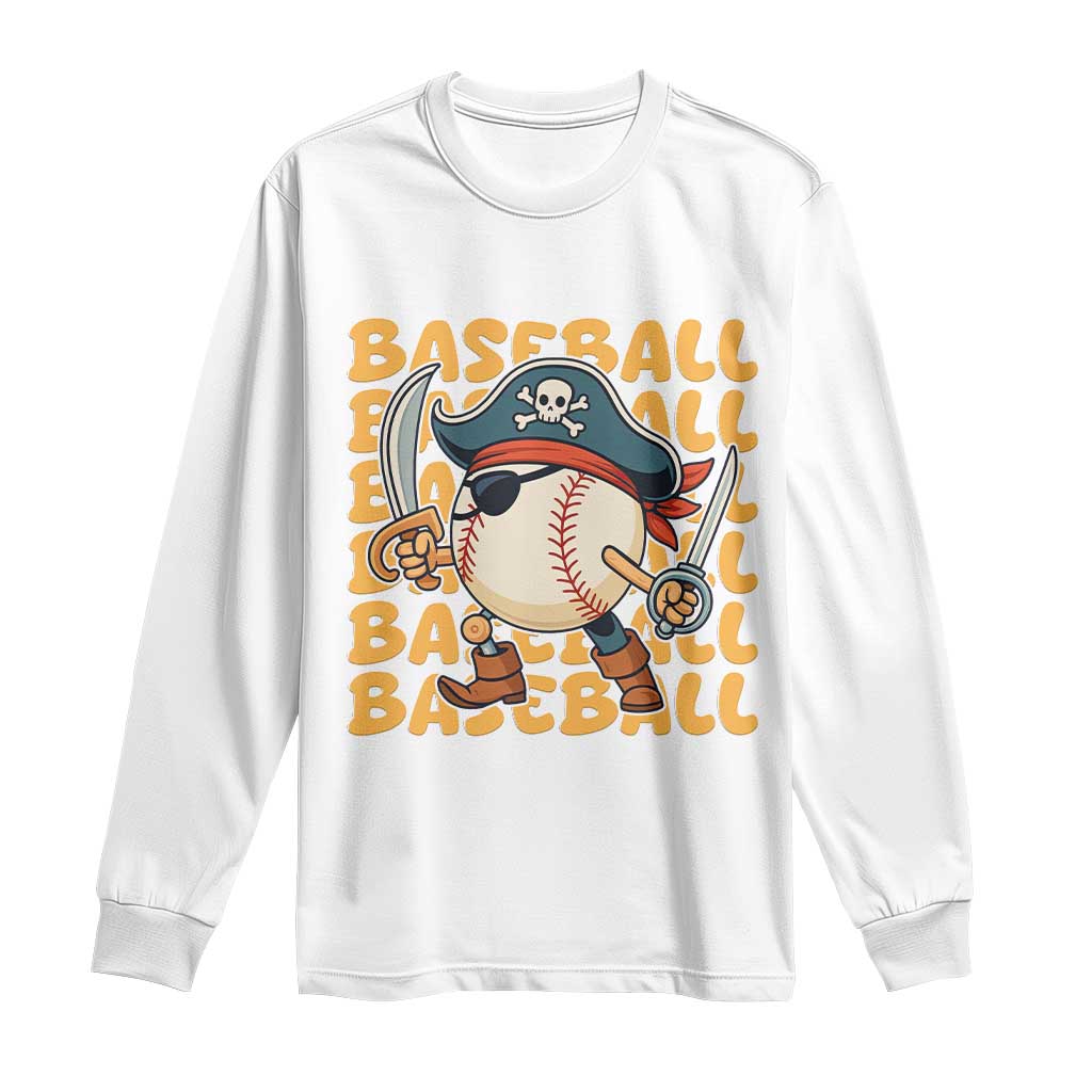 Funny Pirate Baseball Long Sleeve Shirt Sport Lover Gift - Wonder Print Shop