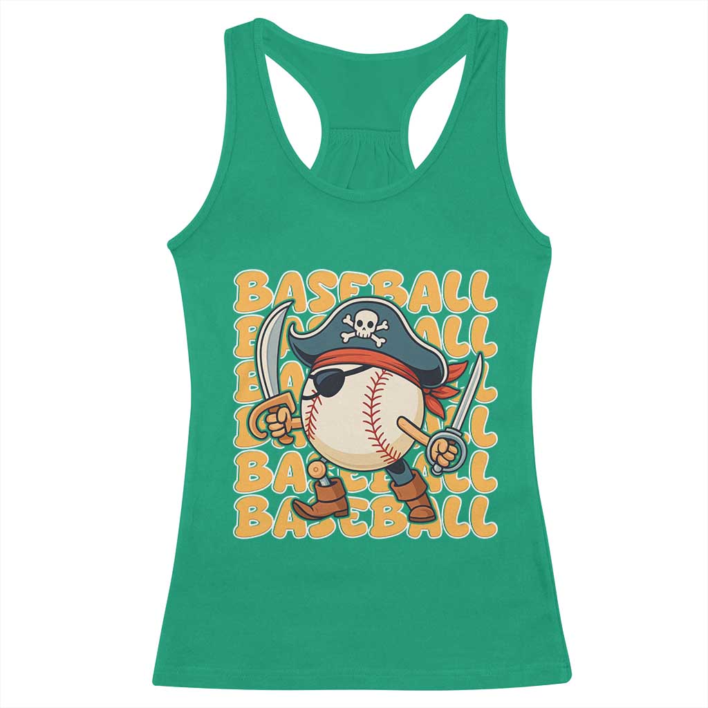 Funny Pirate Baseball Racerback Tank Top Sport Lover Gift - Wonder Print Shop