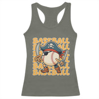 Funny Pirate Baseball Racerback Tank Top Sport Lover Gift - Wonder Print Shop