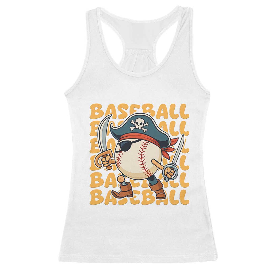 Funny Pirate Baseball Racerback Tank Top Sport Lover Gift - Wonder Print Shop