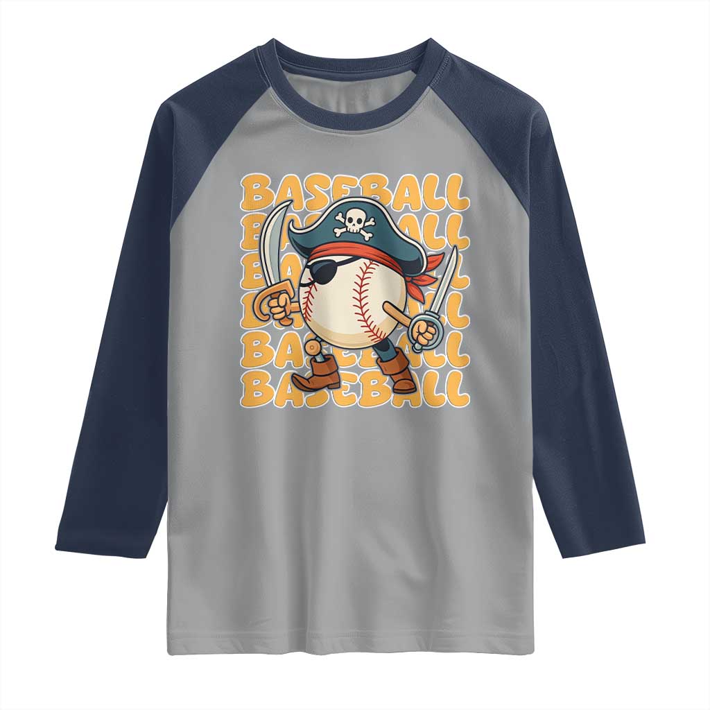 Funny Pirate Baseball Raglan Shirt Sport Lover Gift - Wonder Print Shop